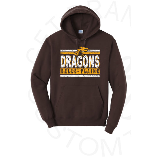 Pre Order Belle Plaine Dragons Distressed Hoodie