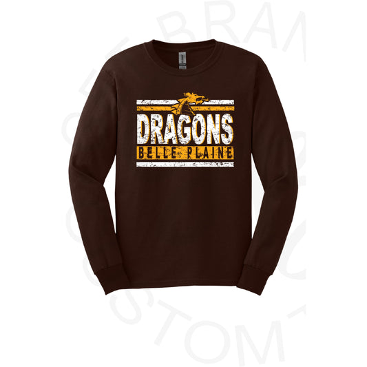 Pre Order Belle Plaine Dragons Distressed Stripe Long