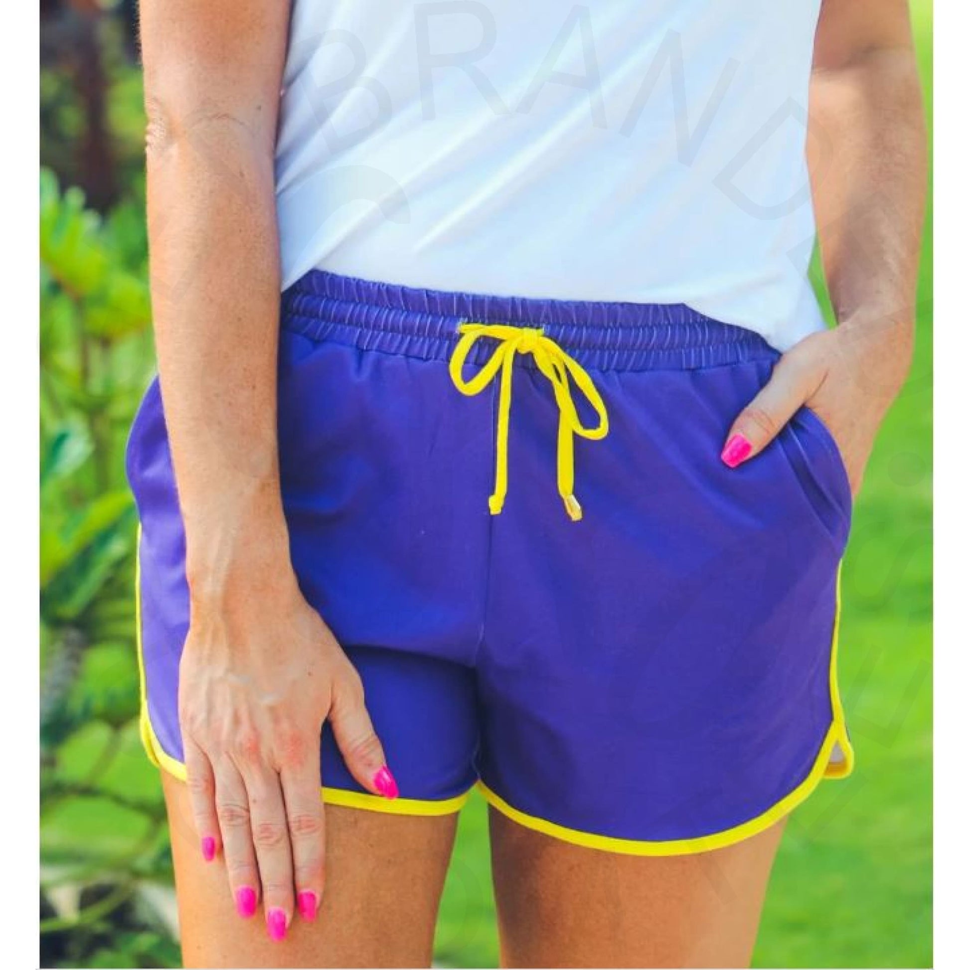 Purple and Yellow Shorts - Shorts