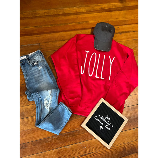Red ’Jolly’ Script Sweatshirt