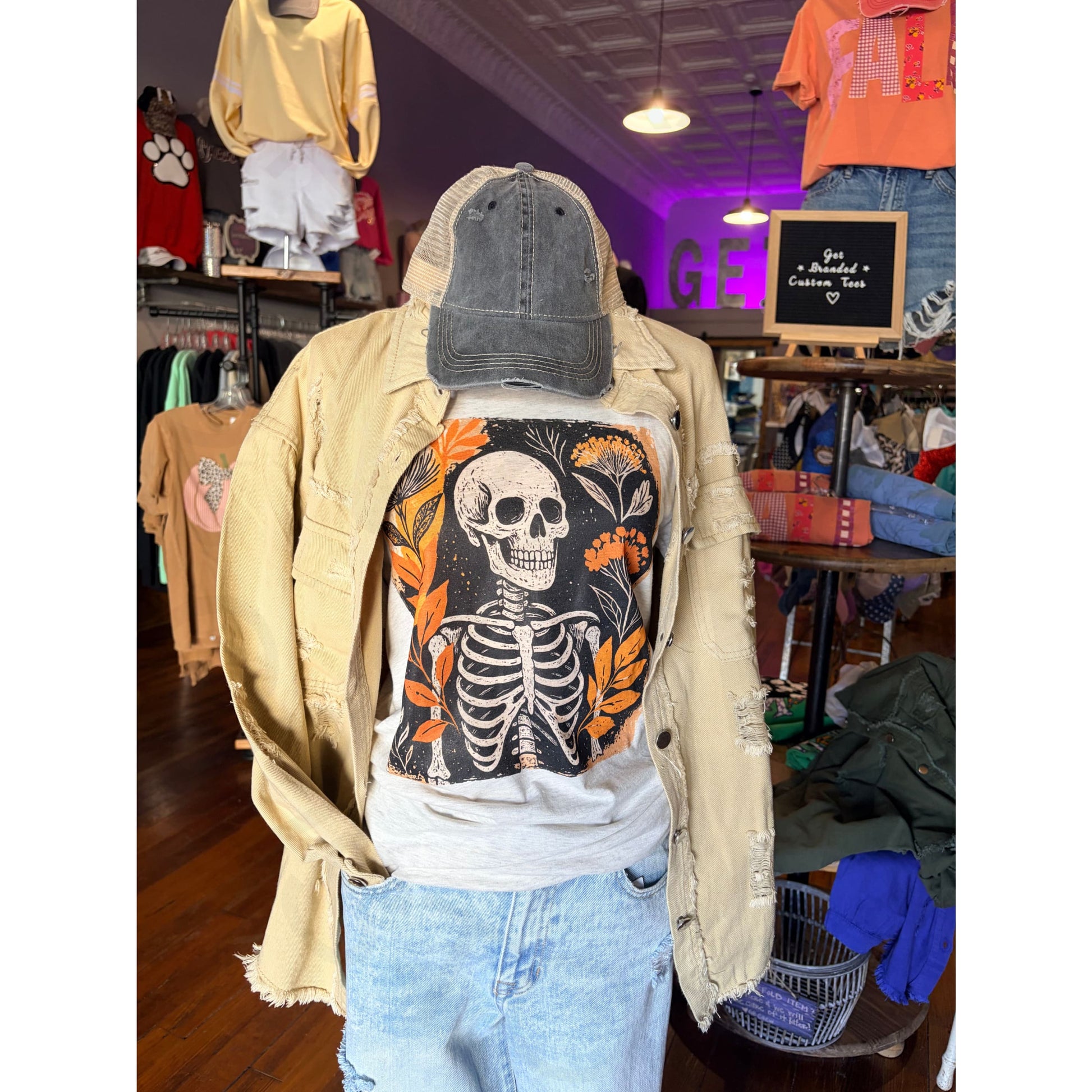 Ripped Raw Edge Denim Jacket - Apparel & Accessories