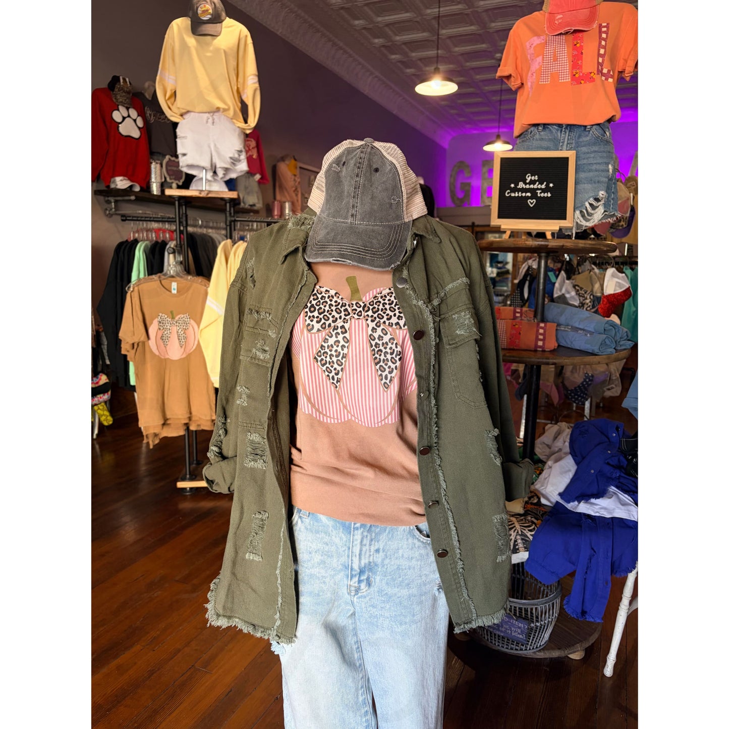 Ripped Raw Edge Denim Jacket - Apparel & Accessories