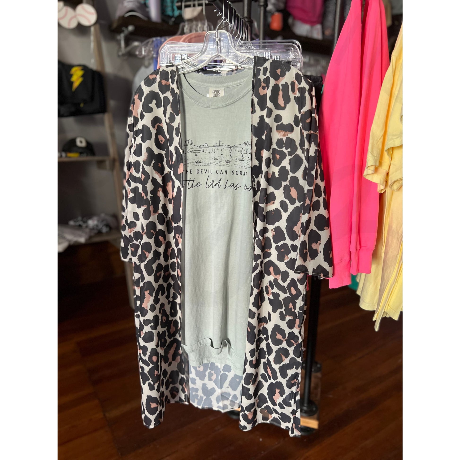 Side Hustle Leopard Kimono - One Size