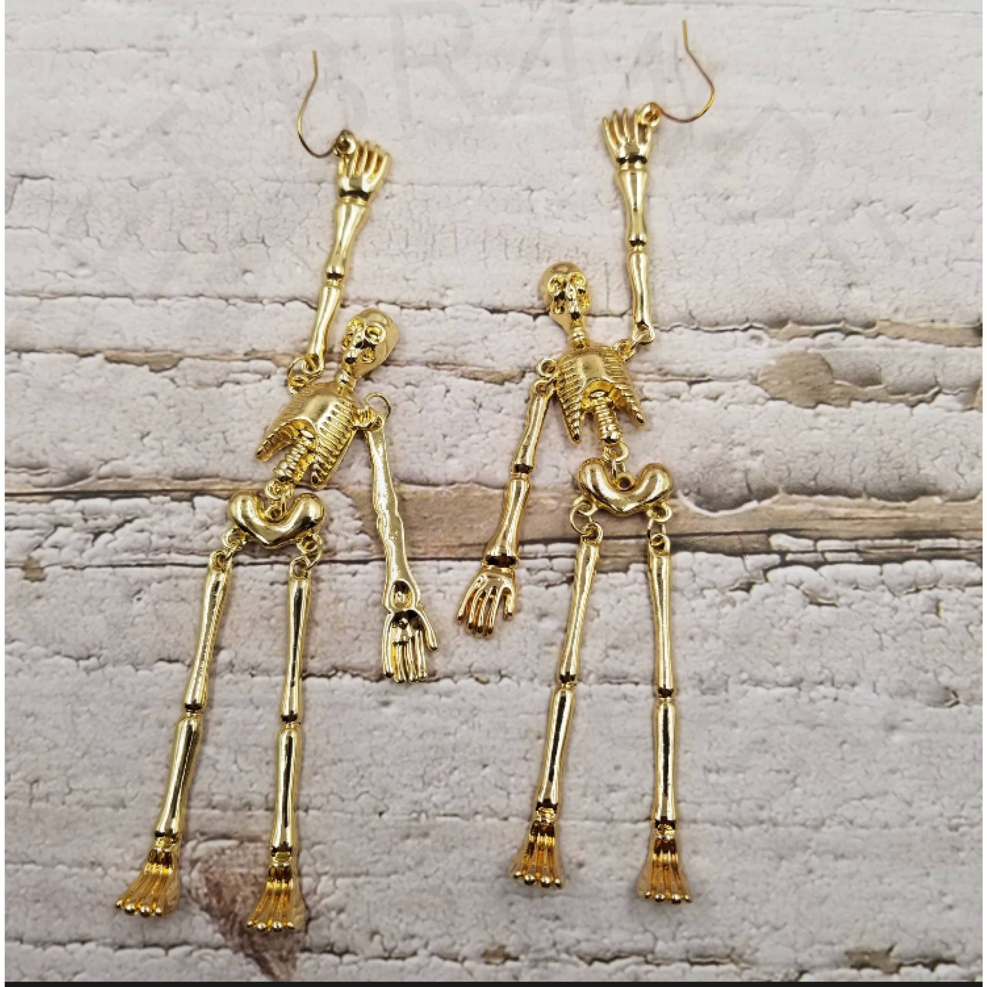 Skull Skeleton Halloween Punk Earrings- Gold & Silver