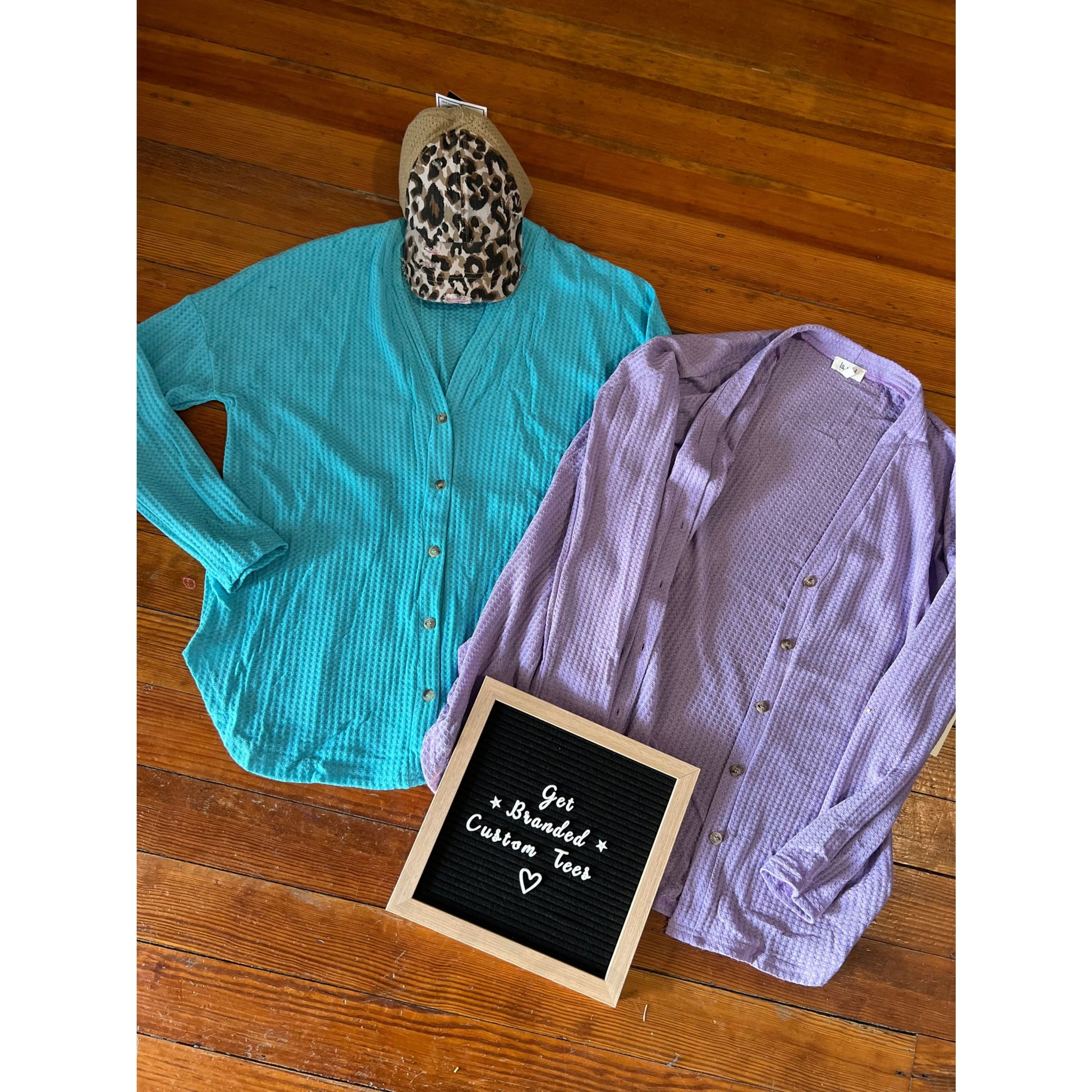 Soft Waffle Fabric Button Down Cardigan - Apparel &