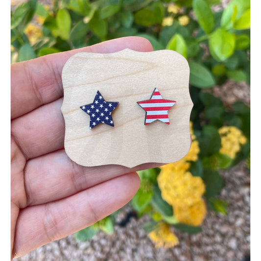 Stars & Stripes Star Studs | 4th of July Earrings - Apparel