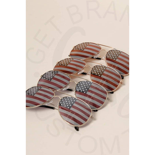 USA American Flags Aviator Sunglasses - Apparel &