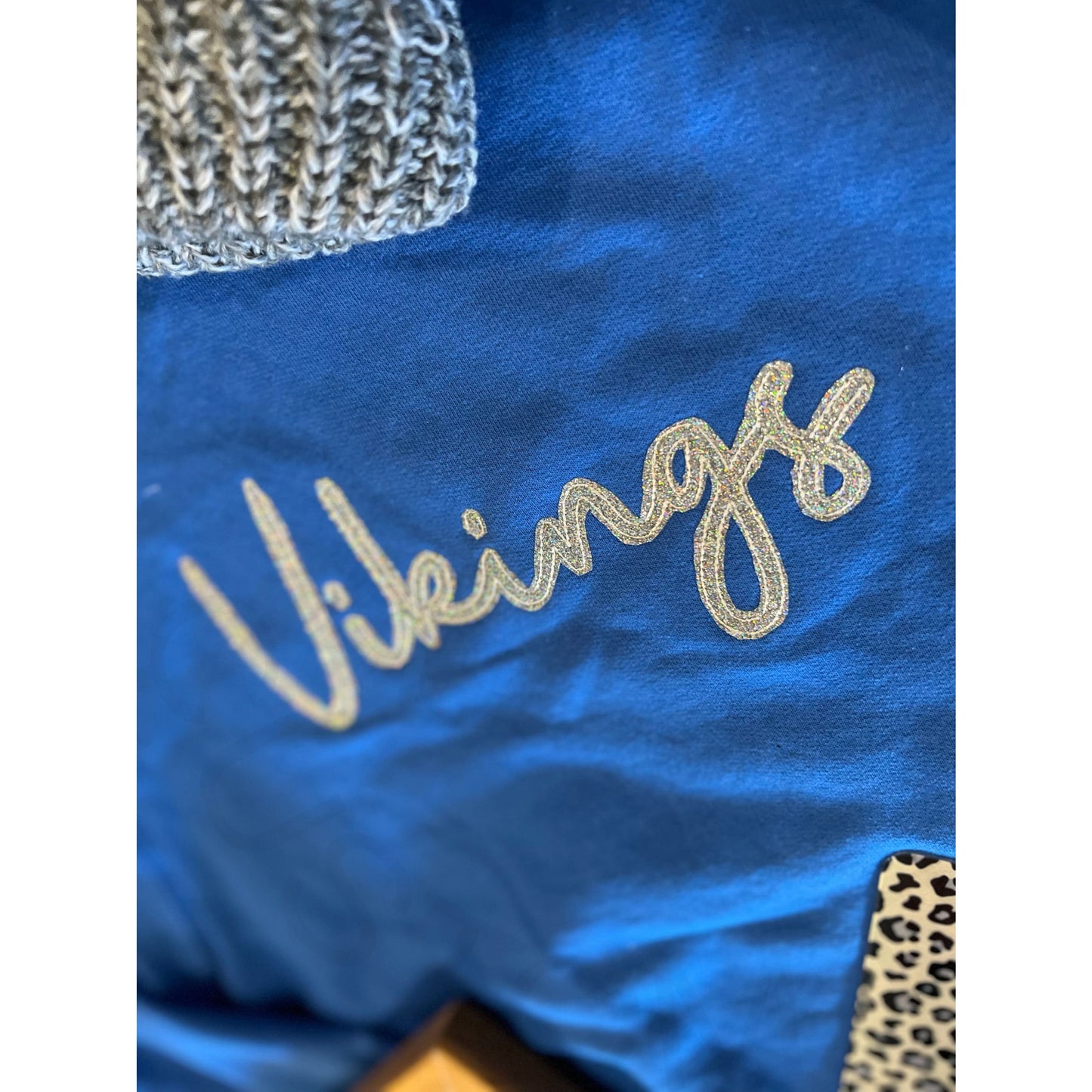 Vikings Glitter Applique Crew Sweatshirt - Sweatshirt