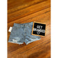 Vintage Light Wash Fringe Edge Denim Shorts - Apparel &