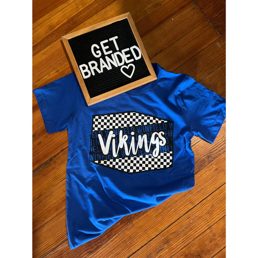 Winfield checker print blue/black t-shirt - Tee