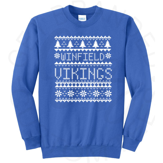 Winfield Vikings Ugly Sweater- PREORDER - SM / Royal Blue