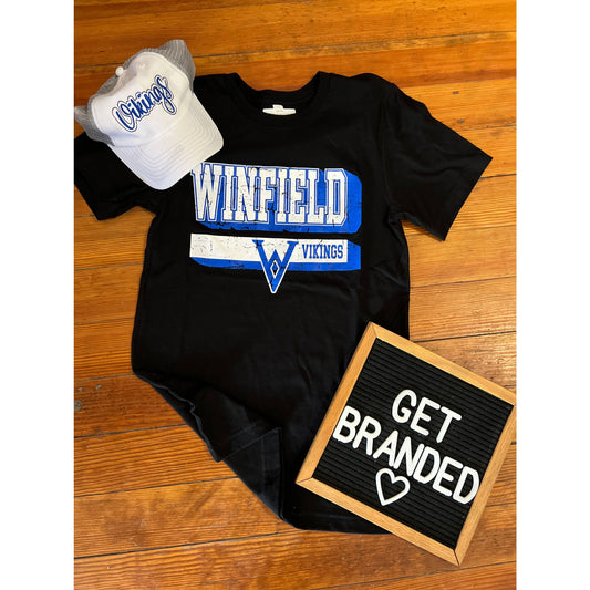 Winfield Vikings WV Black Tee