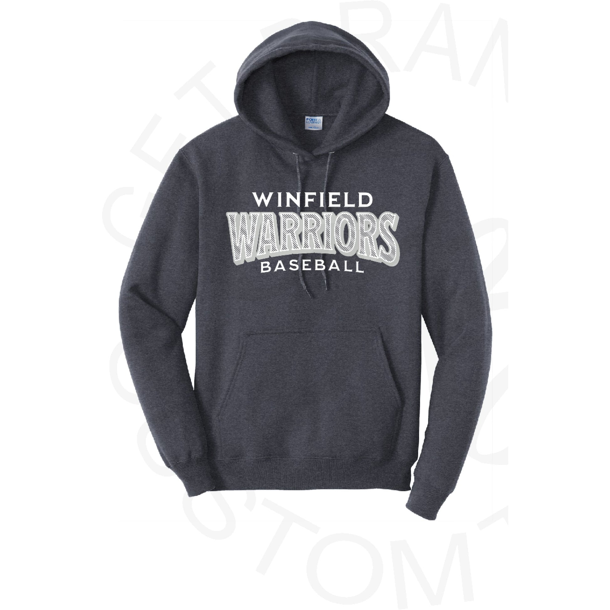 Winfield Warriors Port & Co Brand Heather Navy Crew