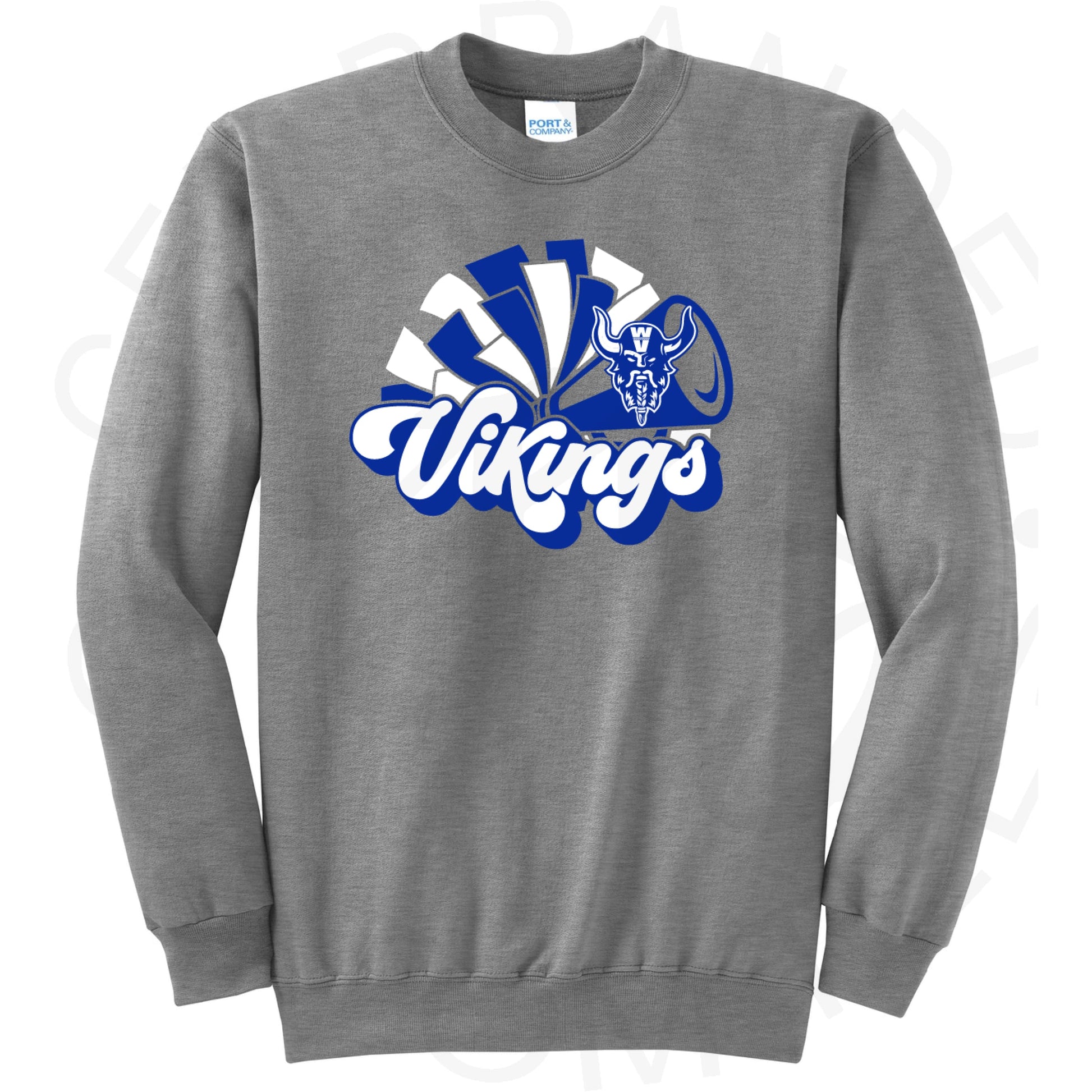 Winfield Youth Cheer Crew Sweatshirt - SM / Athletic Grey