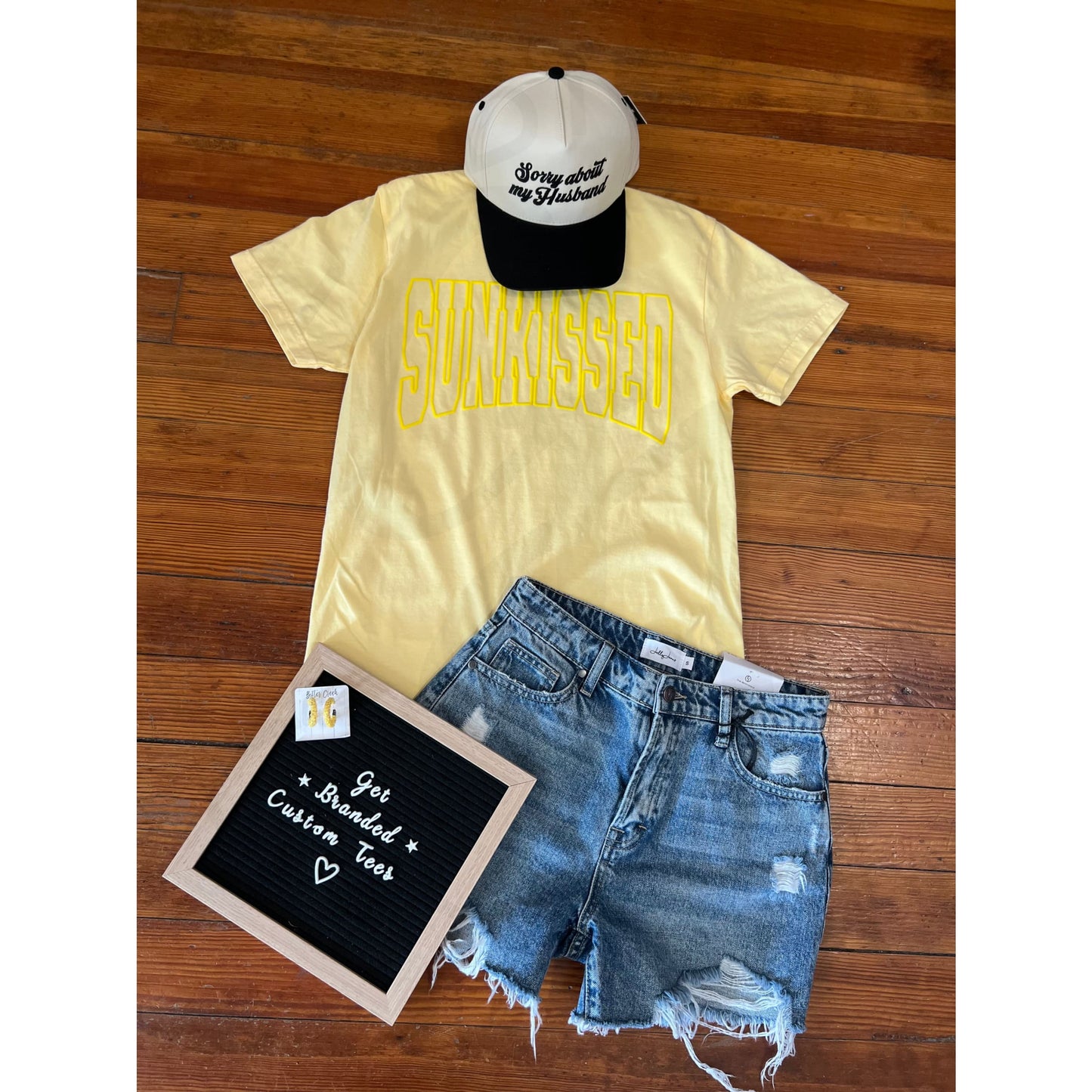 Yellow Sunkissed Puff Comfort Colors Tee