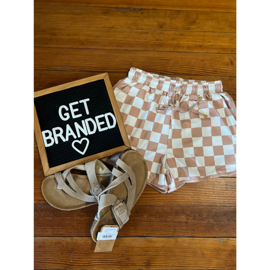 Your Move Checkered Drawstring Everyday Shorts