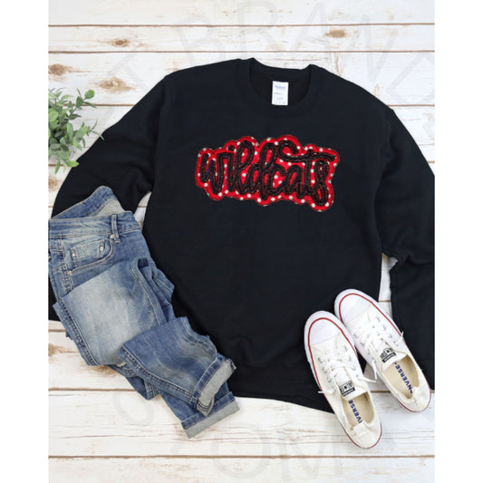 Double Stacked Team Spirit Polka Dot Glitter - Black