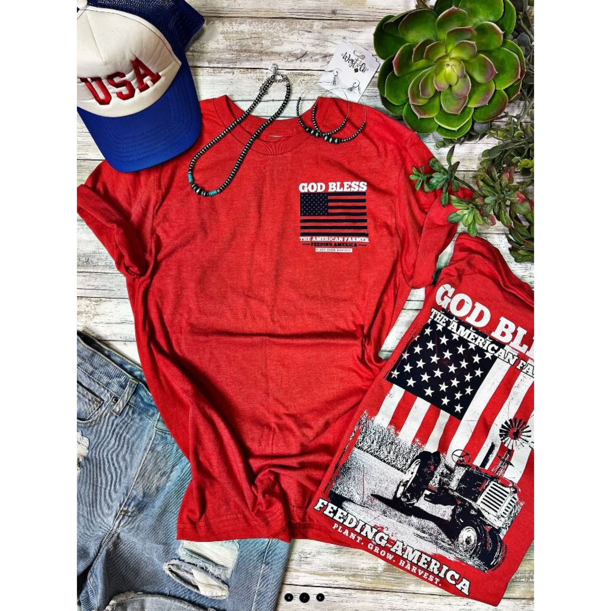 God Bless Farmers Tee - Apparel & Accessories