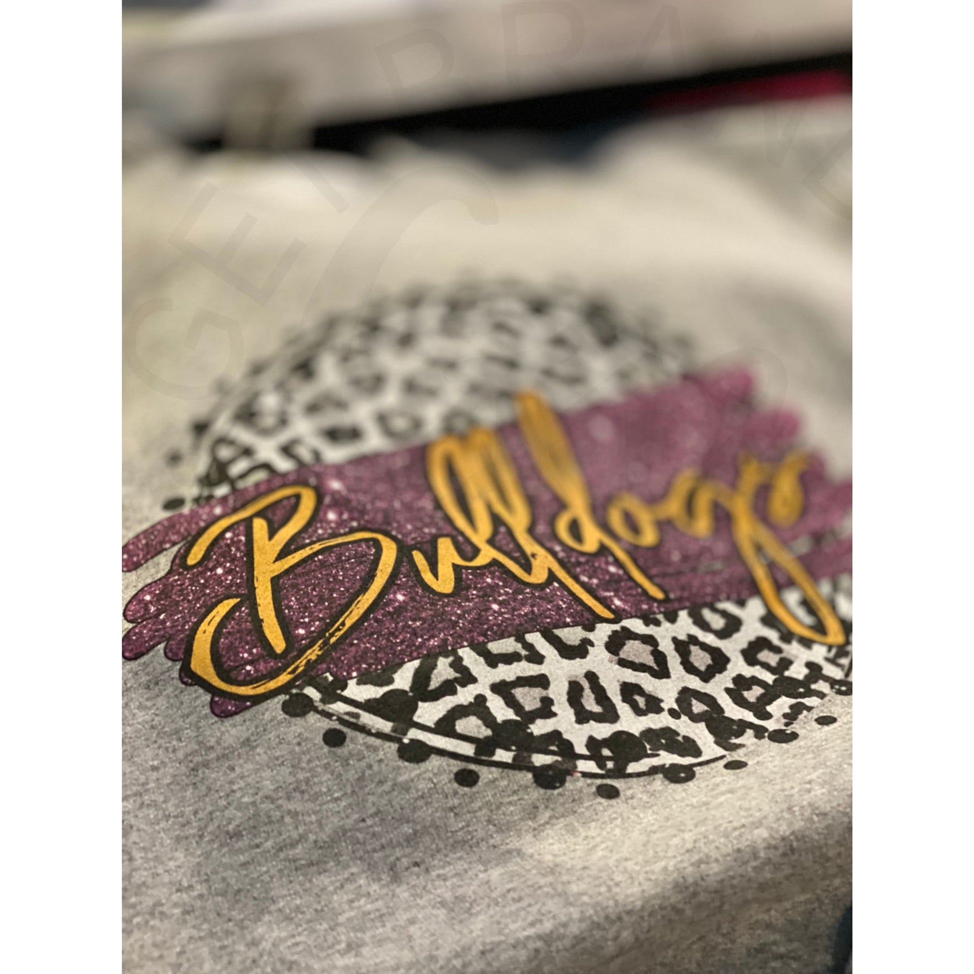 Leopard Circle Bulldogs Crew Sweatshirt