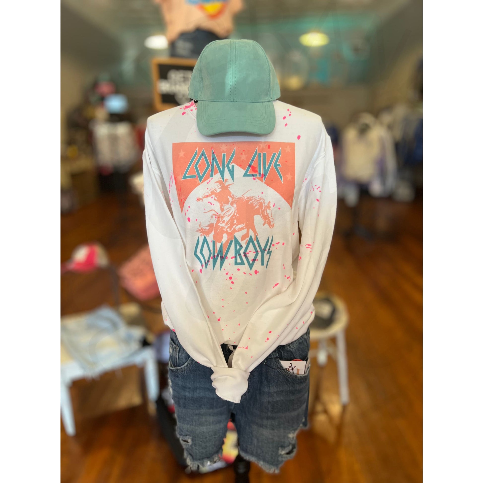 Long Live Cowboys Distressed Sweatshirt