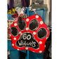Mascot Aluminum Door Hanger - Go Wildcats- Black Paw