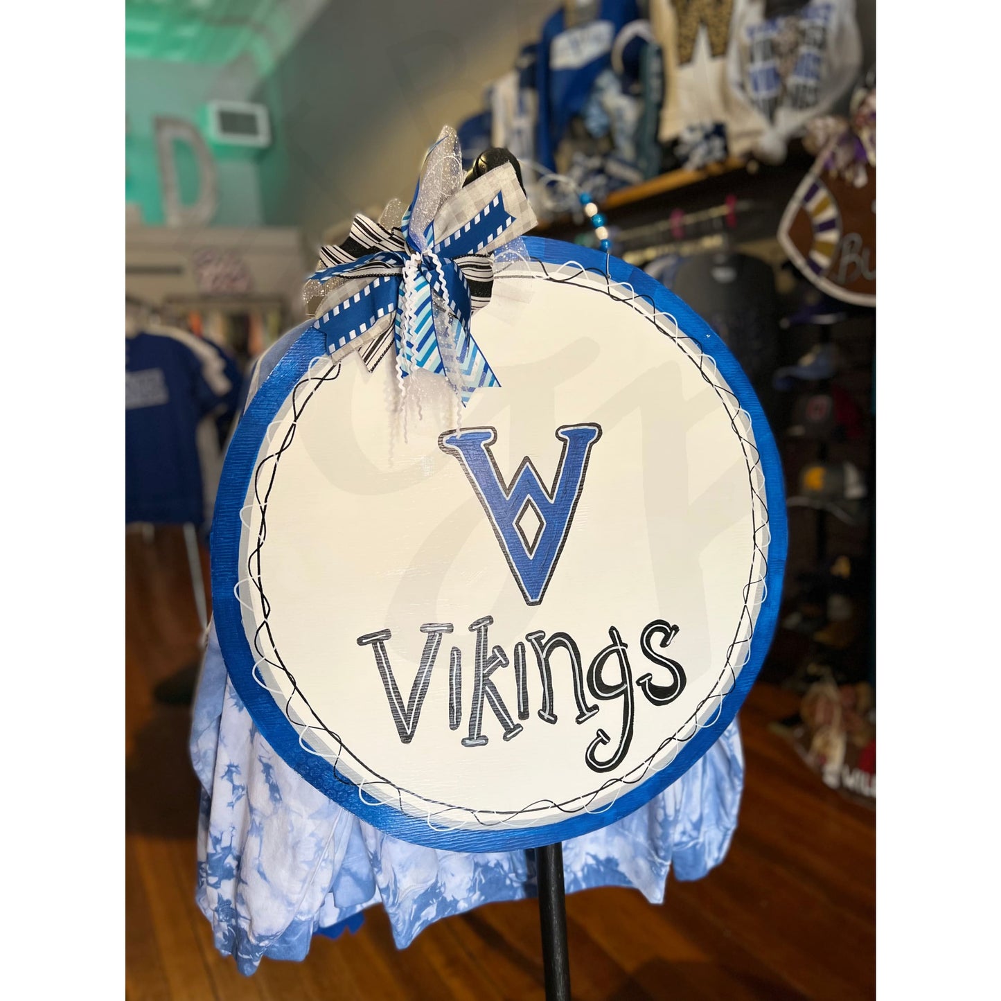 Mascot Aluminum Door Hanger - Round Viking