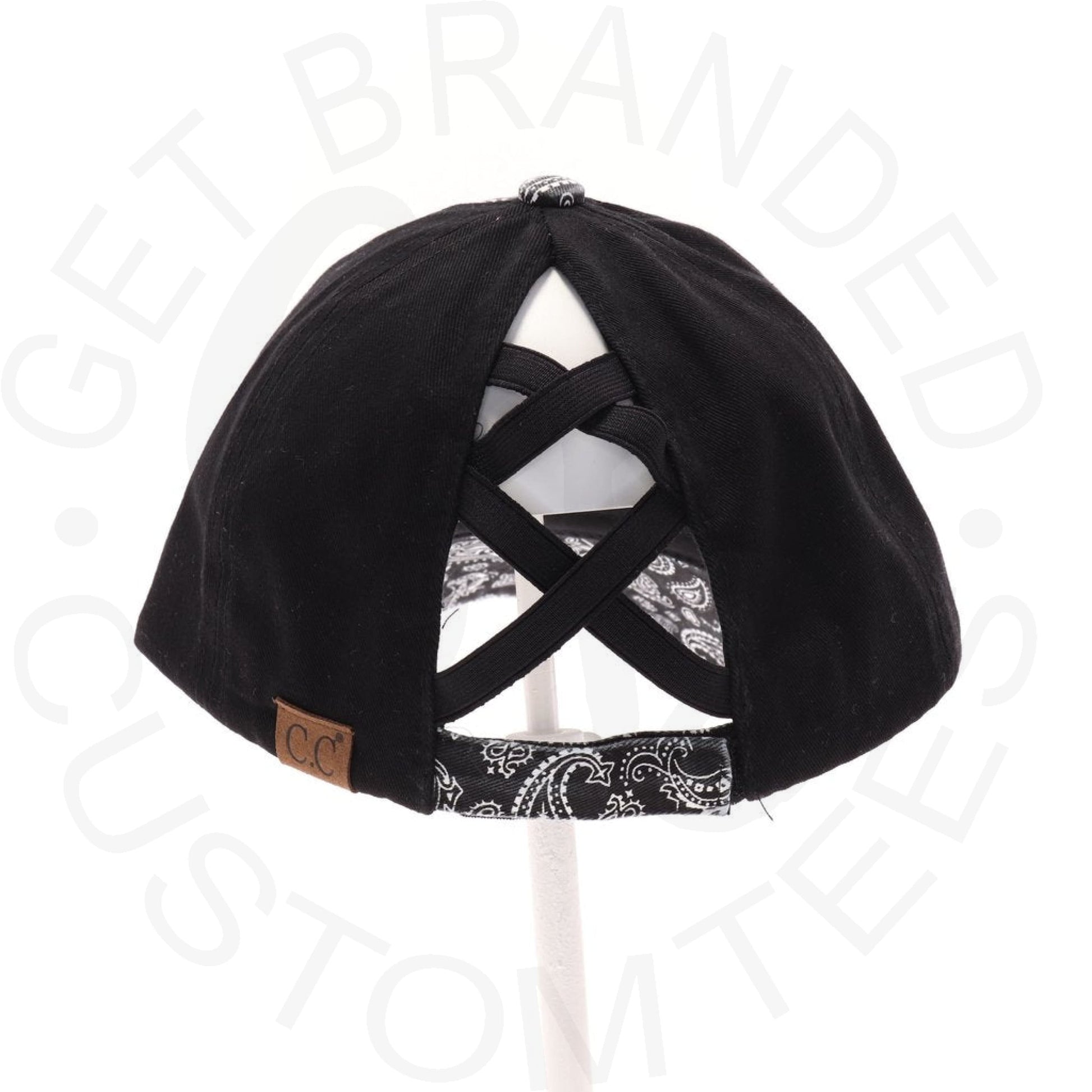 Paisley Criss-Cross High Pony Ball Cap - Headwear
