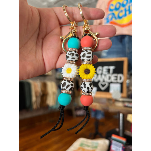Silicone Flower Keychain