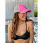 Washed Denim Criss Cross High Pony CC Ball Cap - Headwear