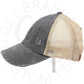 Washed Denim Criss Cross High Pony CC Ball Cap - Headwear