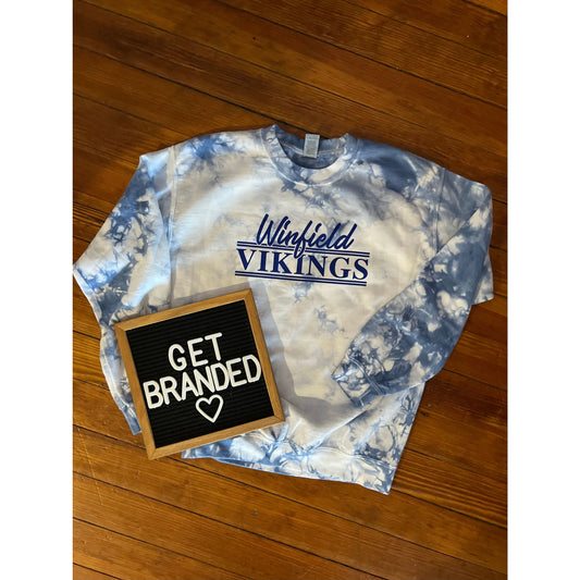 Winfield Vikings Tie Dye Crew Sweatshirt - Hoodie