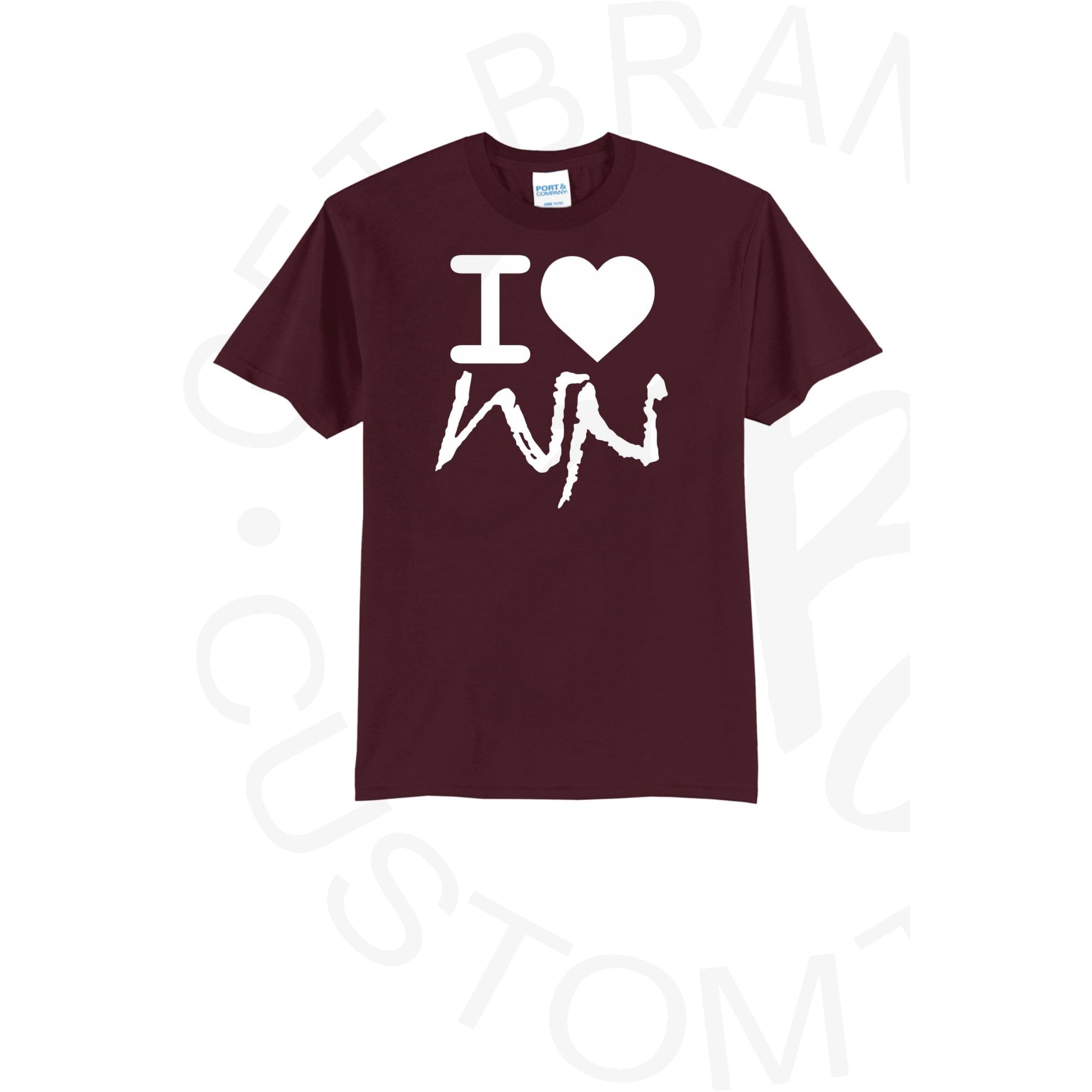 WNH I Heart WN Bella Canvas Tee - SM / Short Sleeve / Maroon